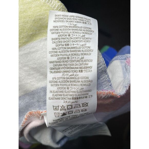 Boden Girls Size 4-5 Multicolor Stripe Stretch Waist Drawstring Cotton Skort - Picture 6 of 6